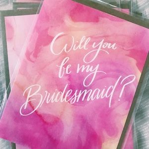 “Will You Be My Bridesmaid?” Watercolor Cards
